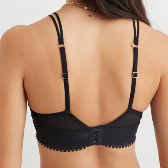 Aerie Real Power Wireless Push Up Joy Lace Bra Pink Tropics 36B - Picture 5 of 11